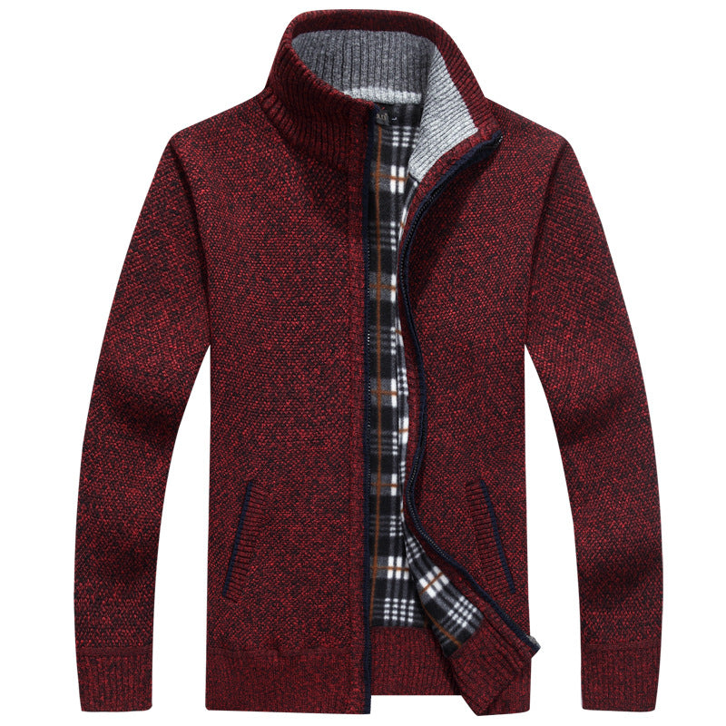 Herren Full-Zip Strickjacke in Schwarz