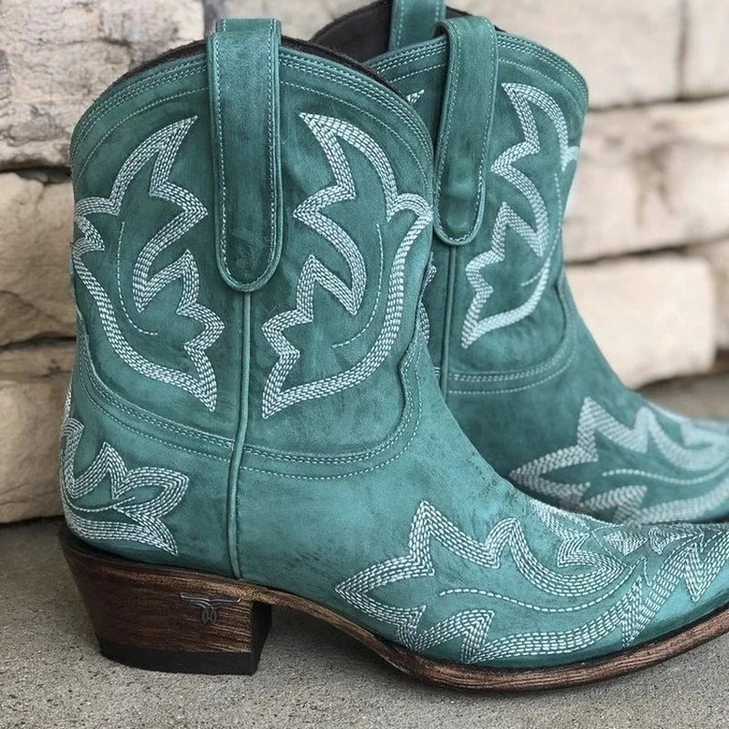 Bestickte Cowboystiefel in Braun
