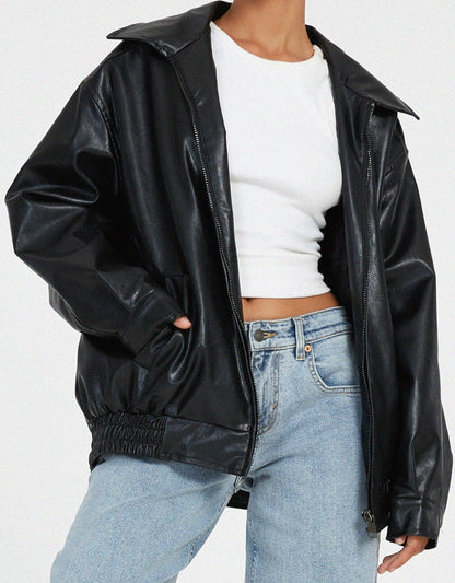 Damen Jacke in Übergröße mit modischem Look in Braun