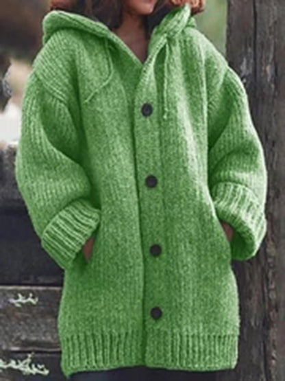 Strickjacke - Oversized Passform - Dickes und Warmes Material - mit Kapuze in Blau