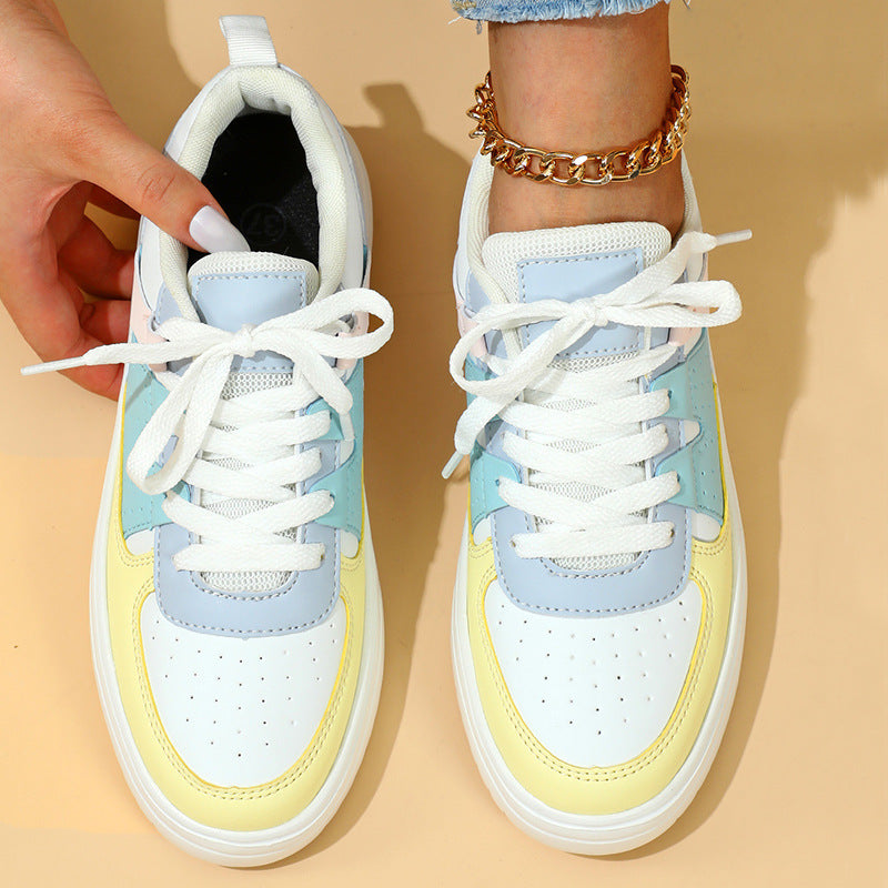Trendige Damen-Sneaker in Weiß-Gelb