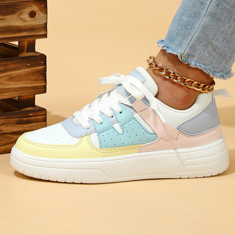 Trendige Damen-Sneaker in Weiß-Gelb