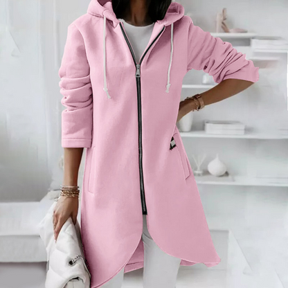 Superbequeme Damen Sweatshirt Jacke in Rosa