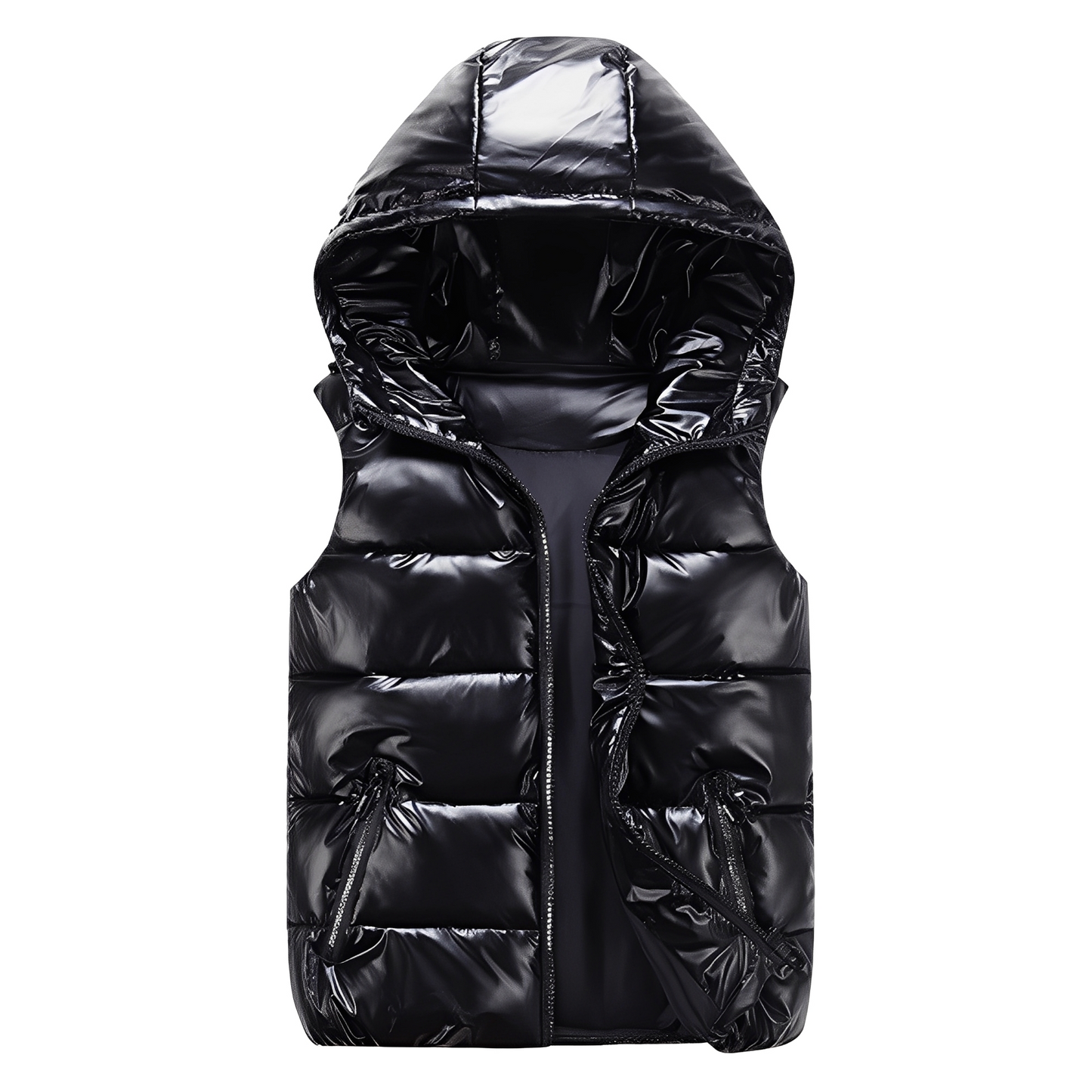 Zeitgemäße, warme Damen-Hoodieweste in Silber