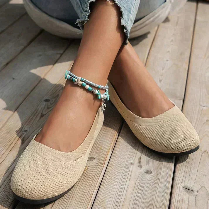 Bequeme Ballerina-Schuhe in Schwarz