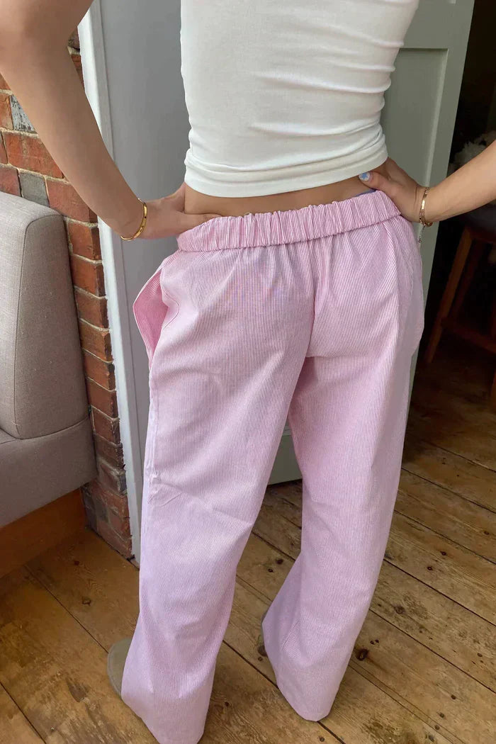 Lolas-Mode | Loose fit Gestreift Elastisch Taille Hose