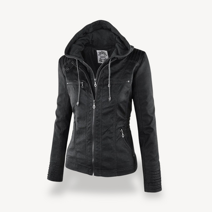 Damen Jacke mit Kapuze in Braun