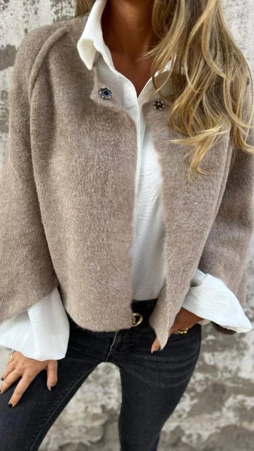 Elegante kurze Jacke in Beige