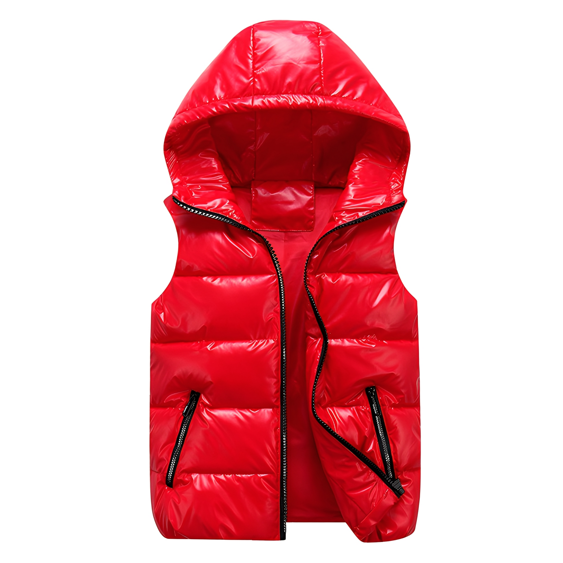 Zeitgemäße, warme Damen-Hoodieweste in Silber