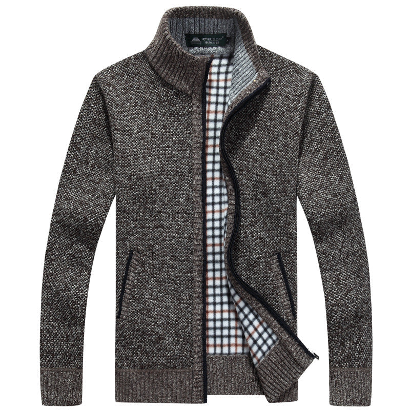 Herren Full-Zip Strickjacke in Beige