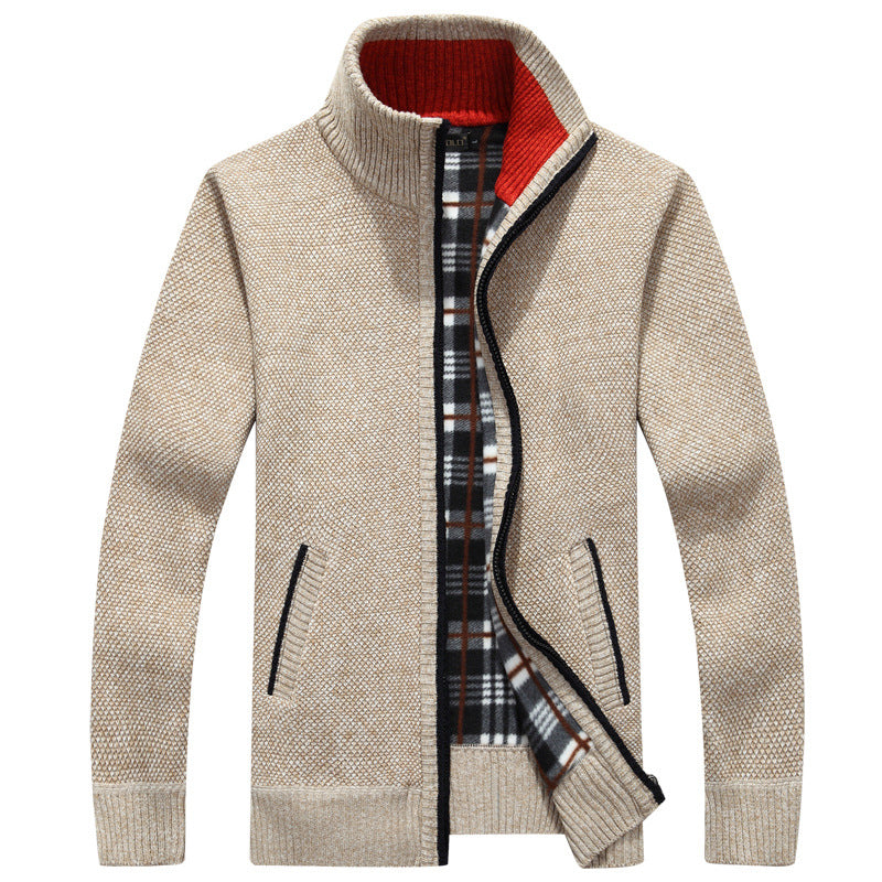 Herren Full-Zip Strickjacke in Beige