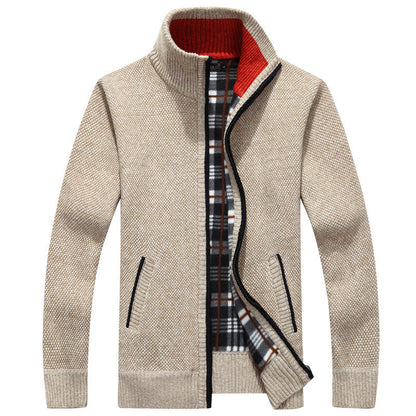 Herren Full-Zip Strickjacke in Beige