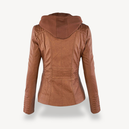 Damen Jacke mit Kapuze in Braun