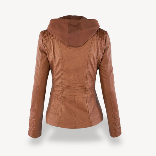 Damen Jacke mit Kapuze in Braun