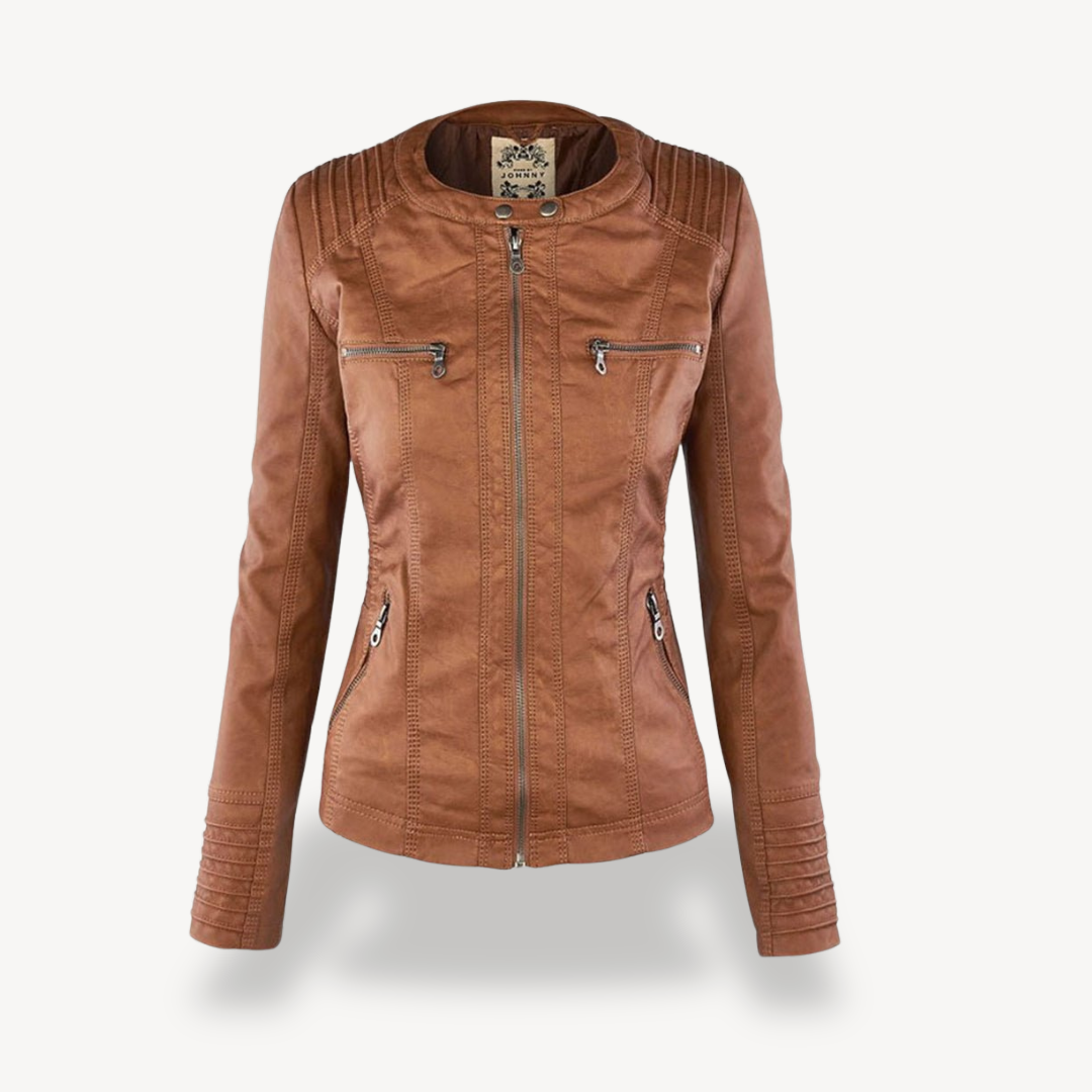 Damen Jacke mit Kapuze in Braun