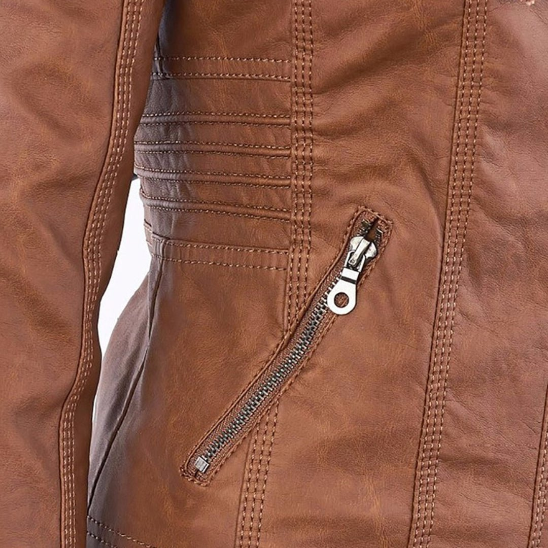 Damen Jacke mit Kapuze in Braun