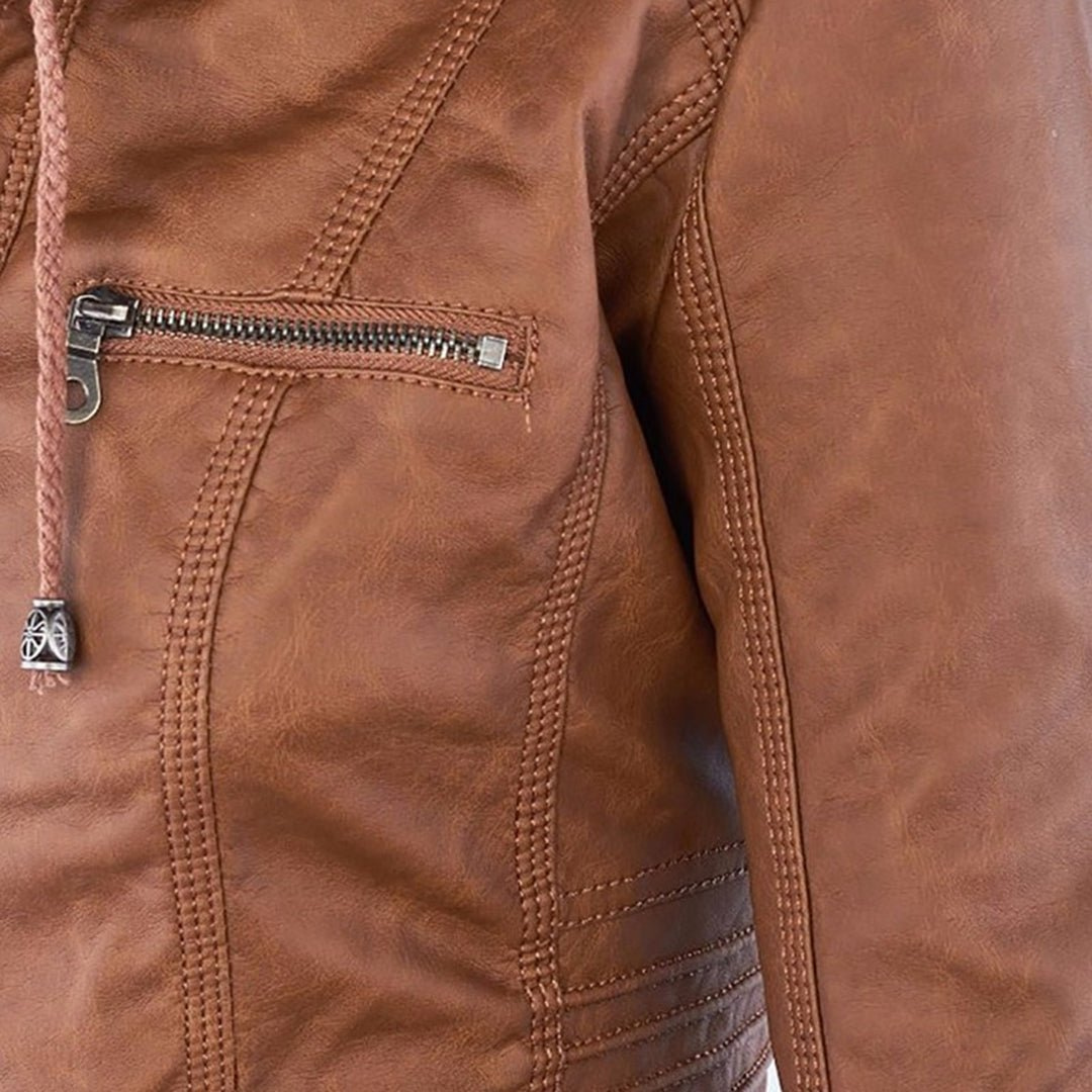 Damen Jacke mit Kapuze in Braun