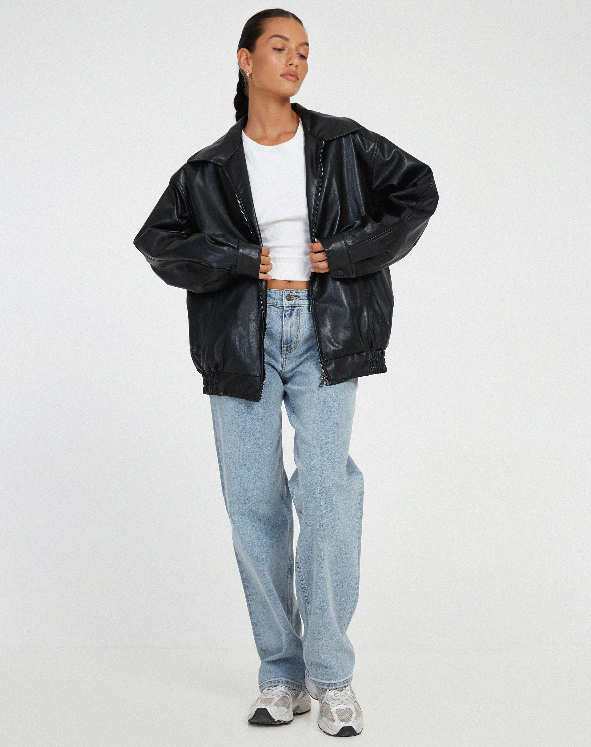 Damen Jacke in Übergröße mit modischem Look in Schwarz