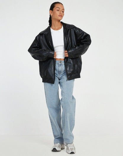 Damen Jacke in Übergröße mit modischem Look in Schwarz
