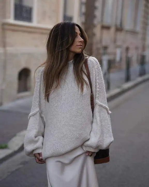 Lolas-Mode - Flauschiger Oversize Strickpullover
