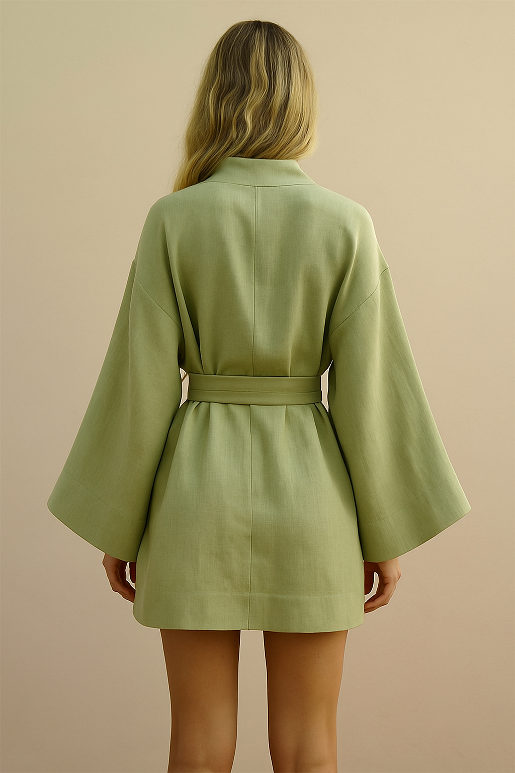Kimono mit Gürtel in Weiß