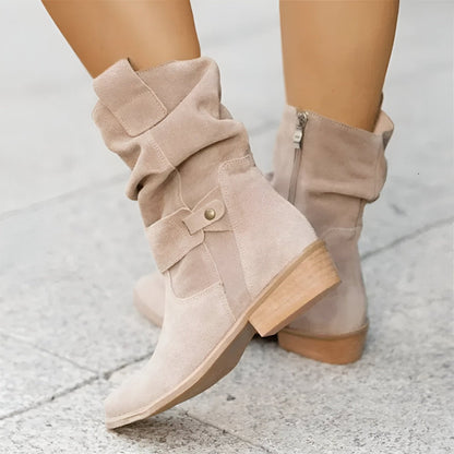 Damen Stiefeletten mit weicher Innensohle in Beige