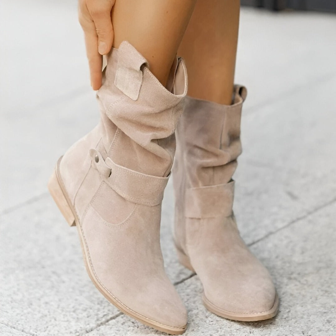 Damen Stiefeletten mit weicher Innensohle in Beige