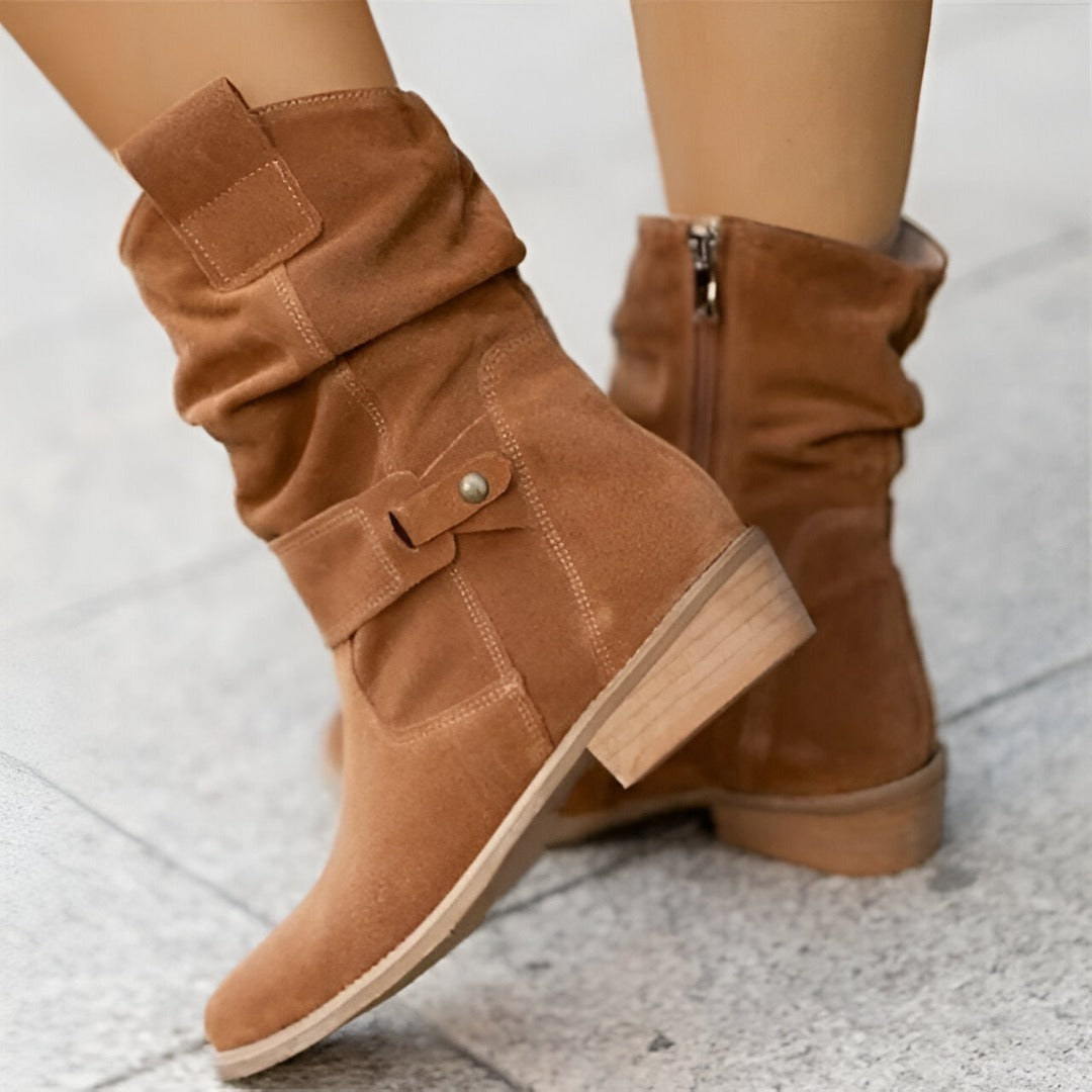 Damen Stiefeletten mit weicher Innensohle in Beige