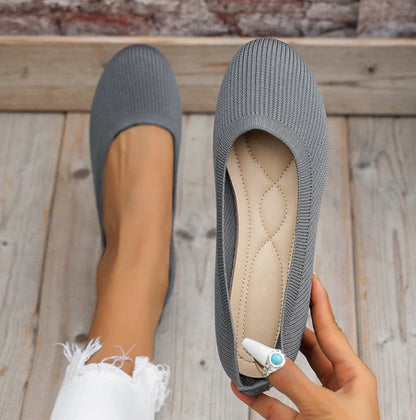 Bequeme Ballerina-Schuhe in Weinrot