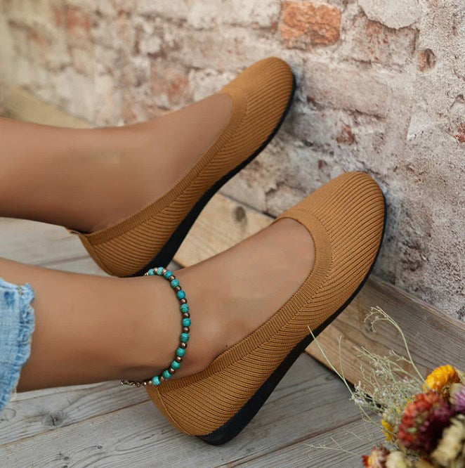 Bequeme Ballerina-Schuhe in Weinrot