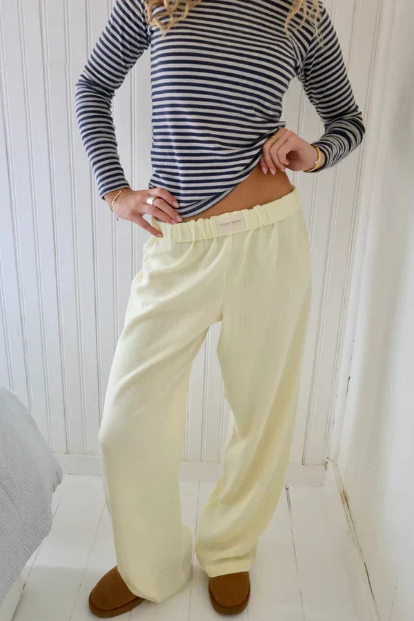 Lolas-Mode | Loose fit Gestreift Elastisch Taille Hose