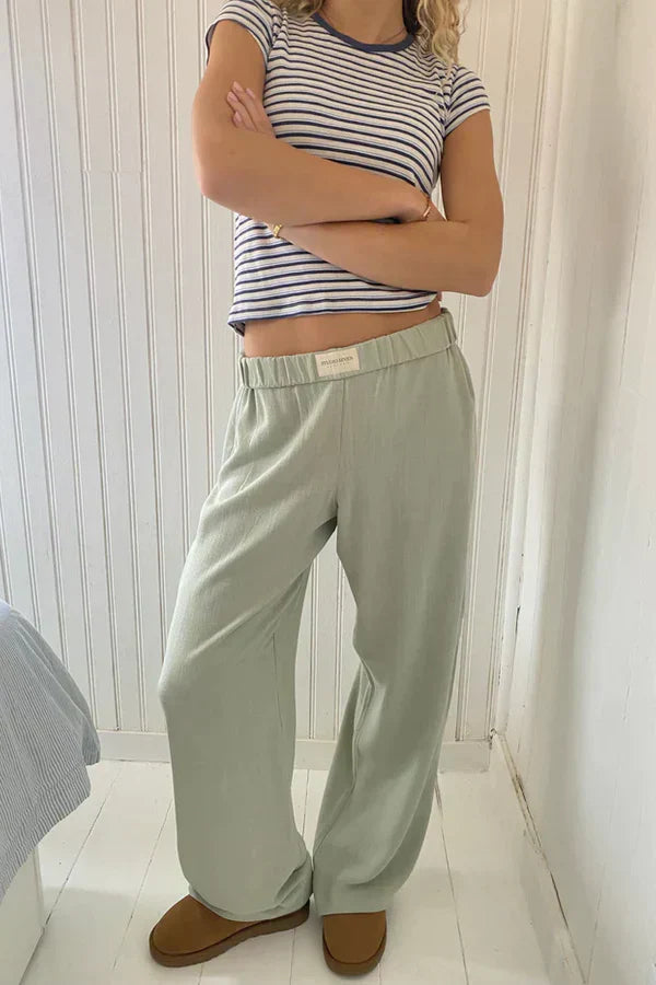 Lolas-Mode | Loose fit Gestreift Elastisch Taille Hose