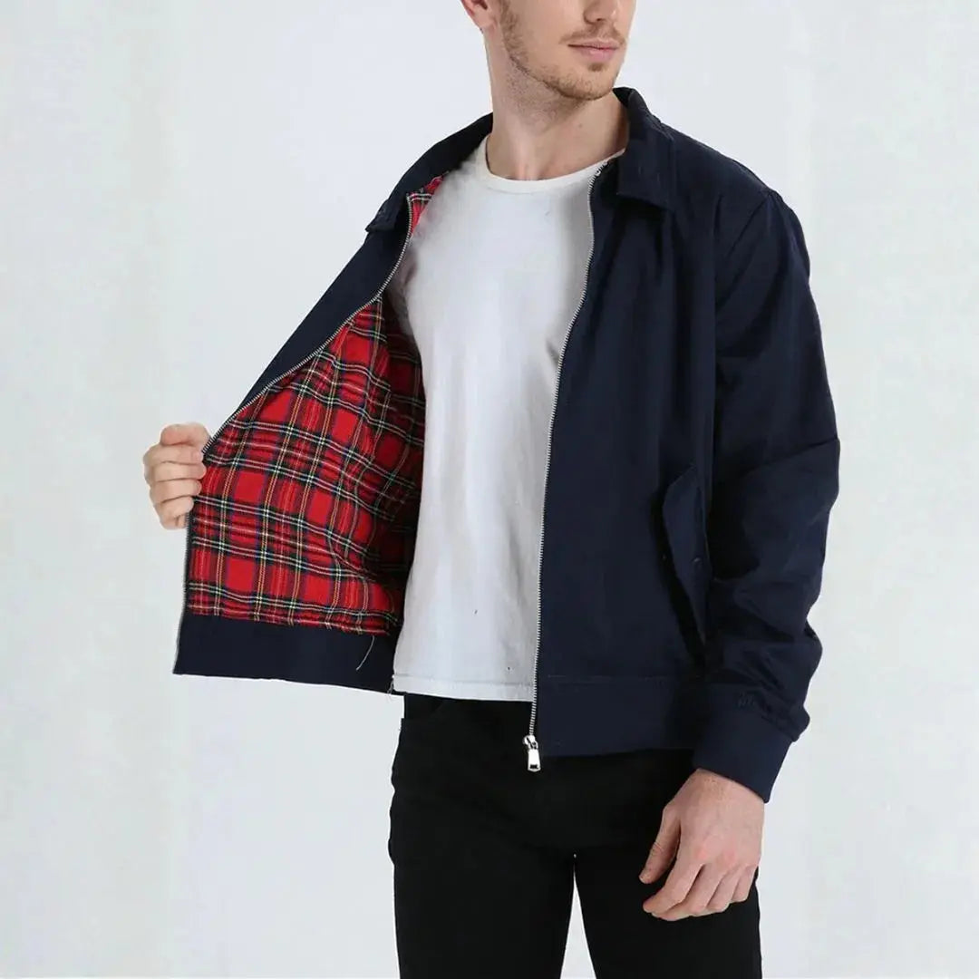Klassische Harrington-Jacke in Dunkelblau