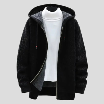 Strickfleece Zip Hoodie in Beige