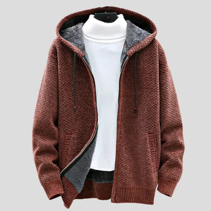 Strickfleece Zip Hoodie in Beige