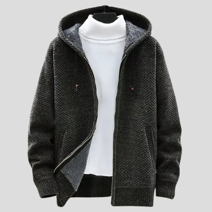 Strickfleece Zip Hoodie in Beige