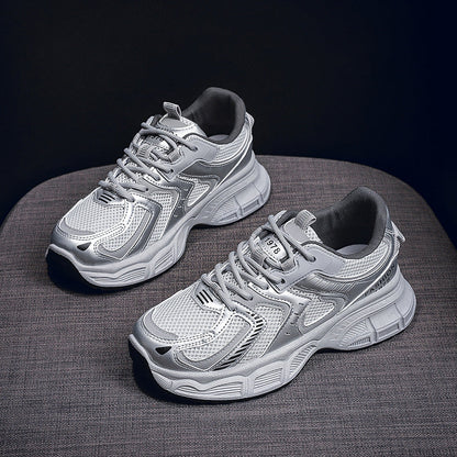 Damen Sport-Sneaker mit bequemer Laufsohle in Silber