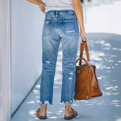 Damen Skinny High-Waist Jeans in Hellblau