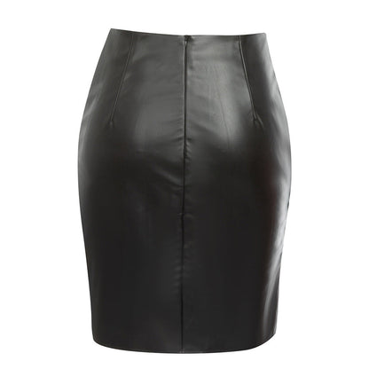 Damen rock mit asymmetrischer Drapierung und schickem Schnitt in Schwarz