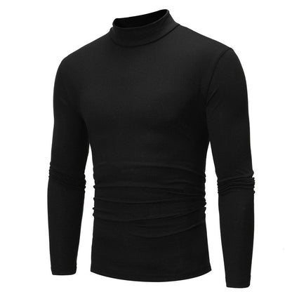 Herren Langarm T-Shirt mit stehendem Kragen und figurschmeichelndem Schnitt in Grau