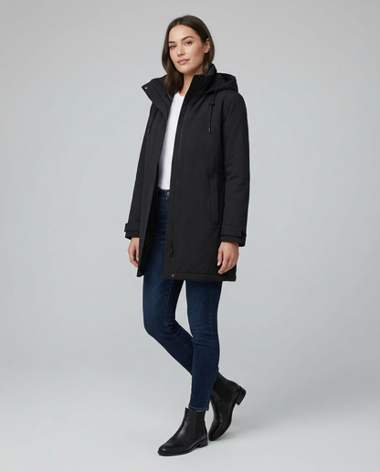 Übergangsjacke Damen sportlich Parka mit Taschen in Olivgrün