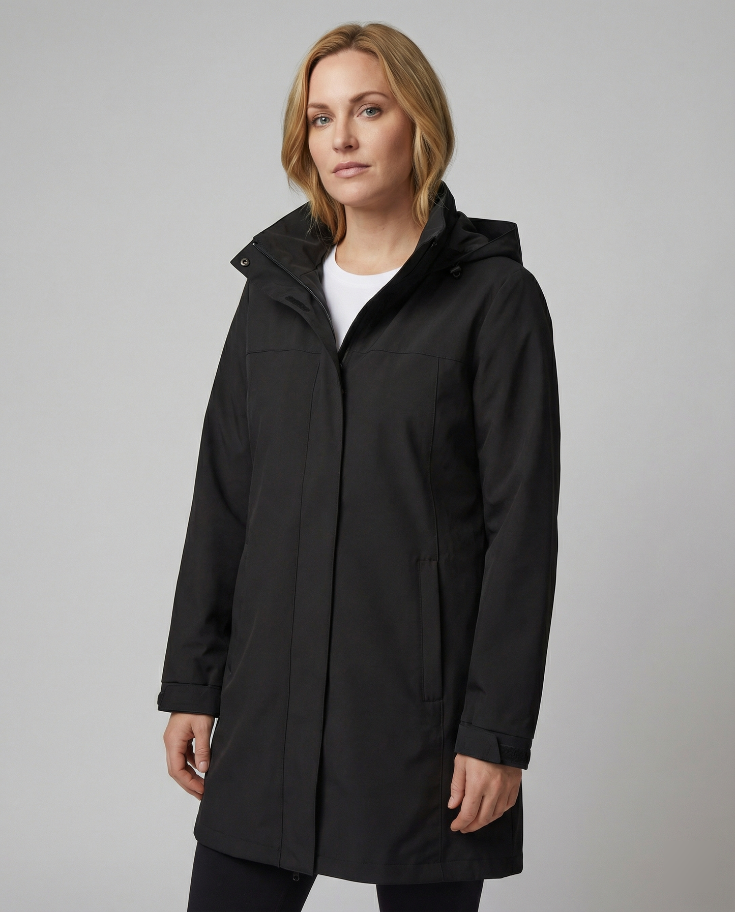 Übergangsjacke Damen sportlich Parka mit Taschen in Schwarz