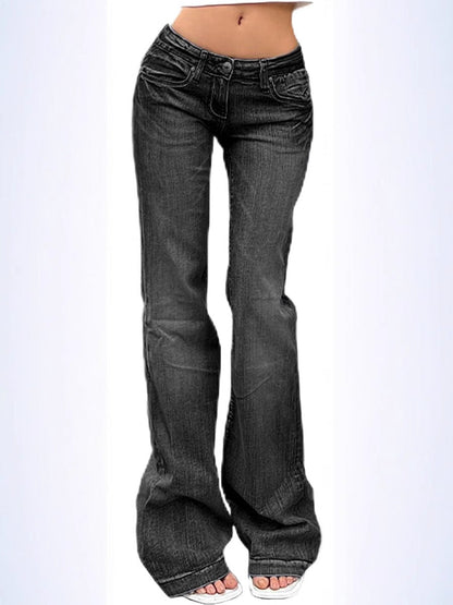 Damen Flared Jeans mit hohem Bund und Stretch in Hellblau