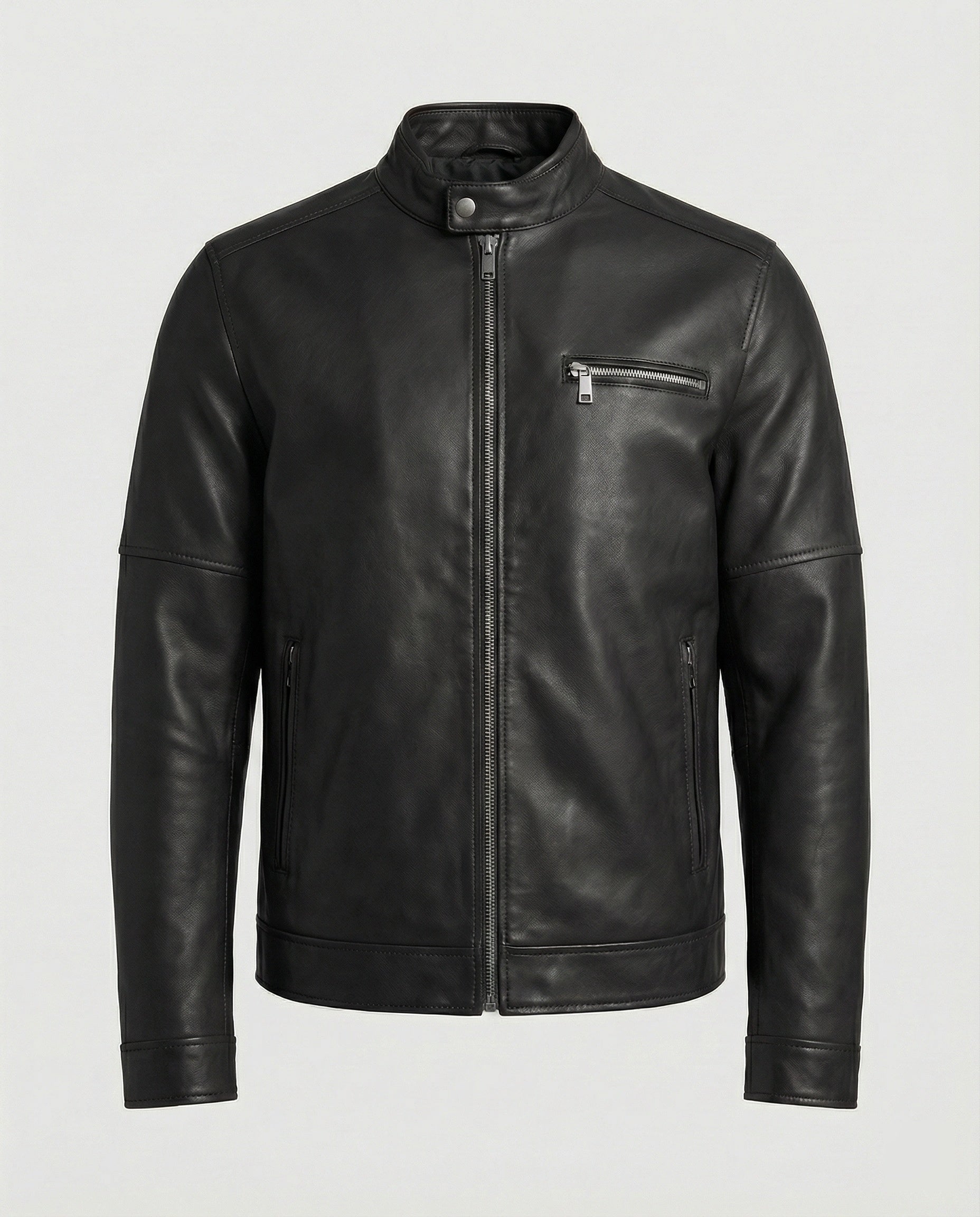 Herren moderne Jacke mit Reißverschlüssen in Schwarz
