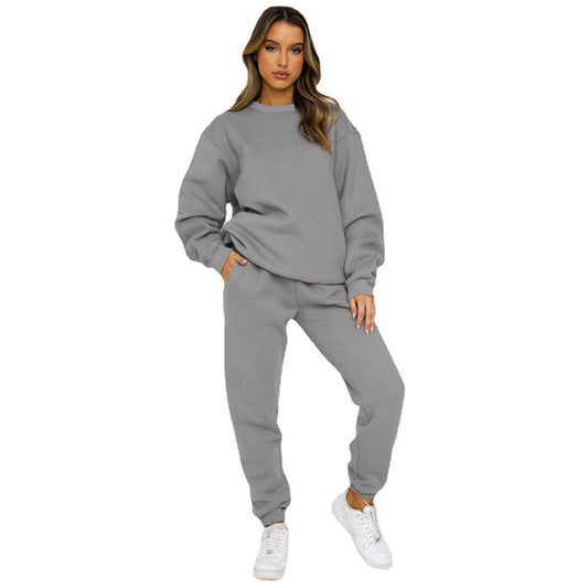 Damen bequeme Sweatshirt und Jogginghose Freizeitanzug in Grün