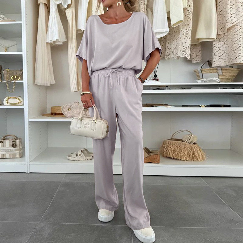 Damen Lässiger Jumpsuit mit weitem Bein und Taillenzug in Hellbraun