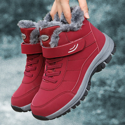 Damen warme Winterstiefel mit weichem Innenfutter in Grau