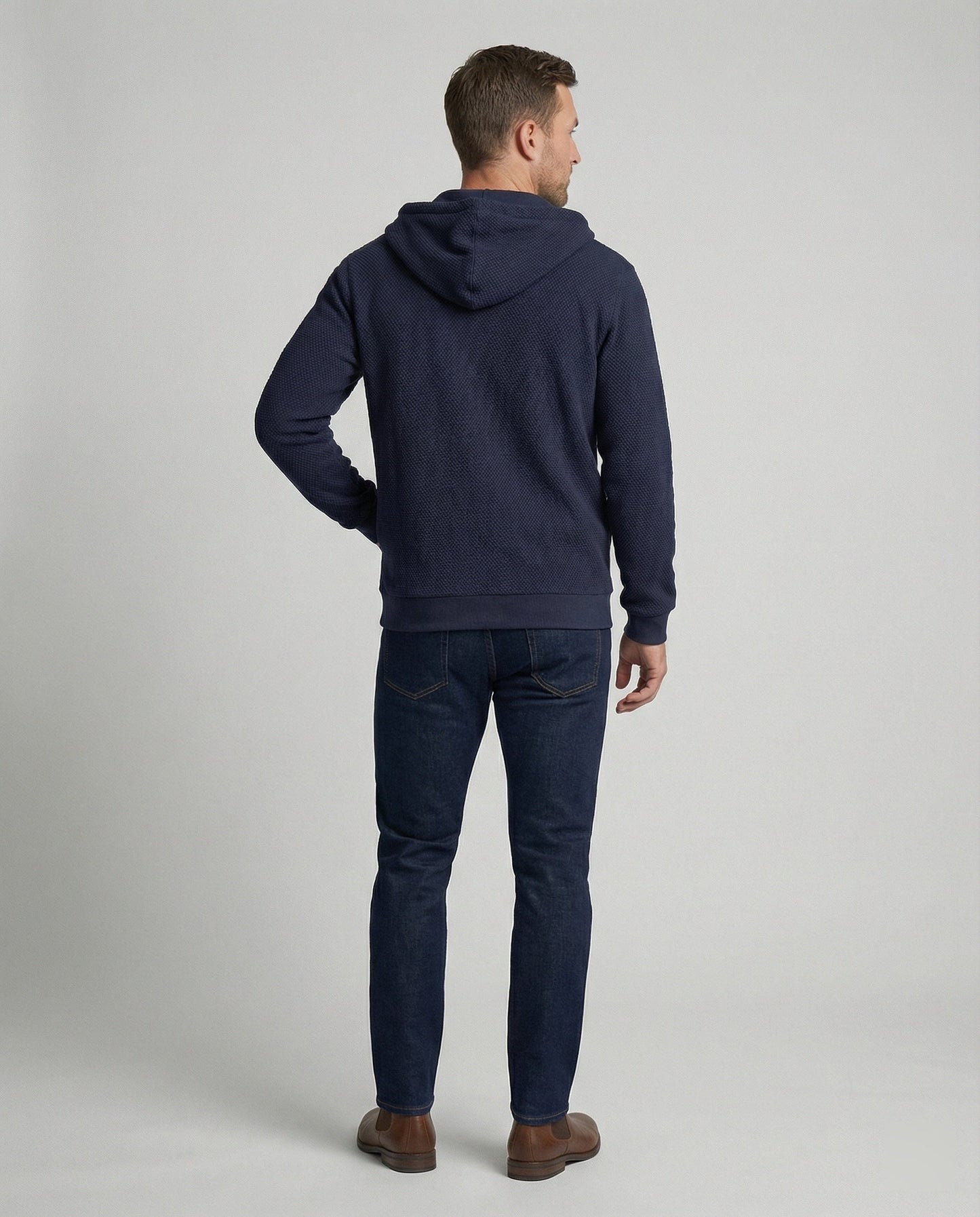 Sportliche Kapuzenjacke Herren mit modernem Mesh-Design in Grau