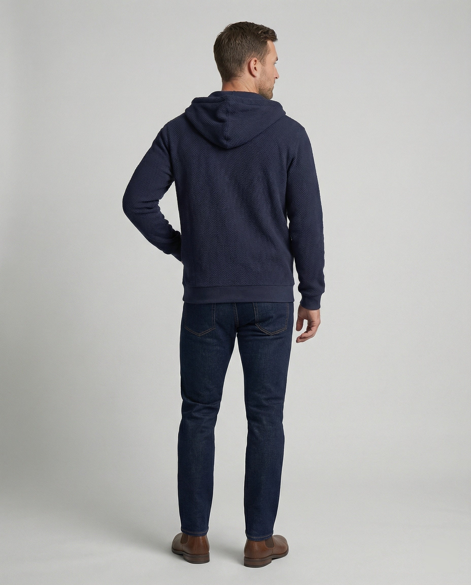 Sportliche Kapuzenjacke Herren mit modernem Mesh-Design in Grau