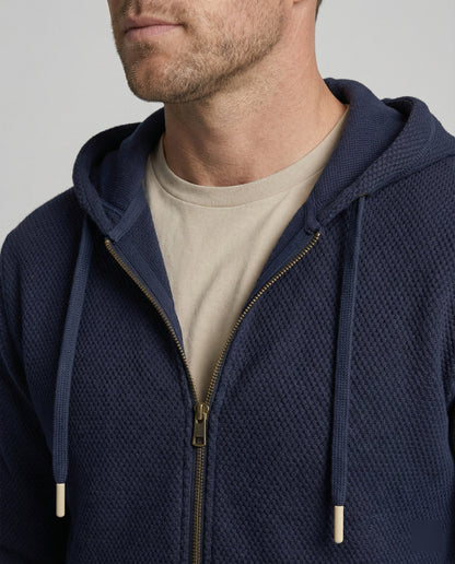 Sportliche Kapuzenjacke Herren mit modernem Mesh-Design in Schwarz